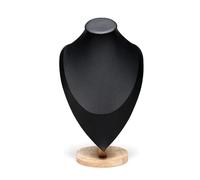 1 pièce mannequin en bois buste collier présentoir portrait modèle cou pendentif bijoux stockage support fenêtre(Black,L)