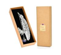 1 Pièce Marque-page Plume Argentée avec Charme Papillon, Cadeau de Lecture Élégant pour Femmes, Mères & Enseignantes, Présent Parfait pour Amoureux des Livres, Présenté en Boîte Cadeau.