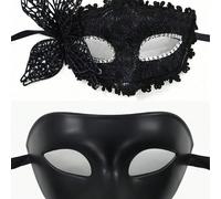1 pièce Masque d'Halloween pour femme avec bâton à main, masque de fête, demi-masque 1 pièce - Tige romaine noire côté papillon,1 pièce - Tige romaine rose papillon latérale,1 pièce - Tige romaine arg