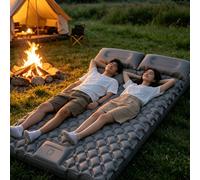 1 pièce Matelas de couchage gonflable, matelas d'air portable pour l'extérieur avec pompe à pied intégrée, convient pour le camping ; ultra-léger, lit d'air compact avec oreiller, idéal pour le campin