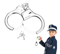 1 pièce menottes en métal avec clé, menottes de police, menottes accessoires de cosplay avec clé, menottes professionnelles pour accessoires de police cosplay, accessoires de costume, fête d'Halloween
