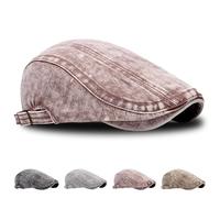 1 Piece Men's Summer Cotton Beret Cap, Flat Newsboy Cap Stylish Design, Comfortable Hommer Hat for Everyday Use and Outings (Khaki)