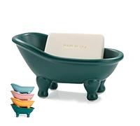 1 Pièce Mini Baignoire à Pattes en Céramique Colorée de 5,6" (14,2 cm) - Porte-savon Décoratif - Petit Bac à Plantes - Organisateur de Maquillage - Conteneur - Baignoire pour Hamster (Vert)