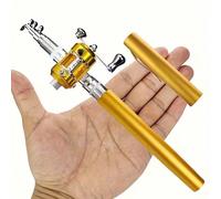 1 pièce Mini canne à pêche pliante - Tige en alliage d'aluminium en forme de stylo de 1 m avec moulinet instantané, outil polyvalent pour la prévention des inondations, la pêche, la pêche sur glace, l