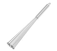 1 Pièce Mini Fouets Cuisine,Argent Batteur Main à Boule en Inox Avec 10 Fils pour Mélanger Battre Pâte à Fouetter œuf Mousse Lait Durable 1.8 x 25.2 cm (10 Pouces)