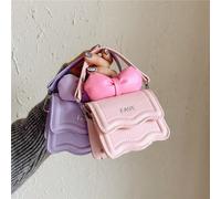 1 pièce Mini sac à main en PU, sac bandoulière léger et petit pour princesse, sac à épaule avec nœud pour enfants, fermeture éclair, convient pour les sorties, étui à rouge à lèvres, cadeau, porte-mon