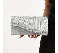 1 pièce Mini sac carré plissé brillant et scintillant avec chaîne, pour mariage, soirée, fête, parfait pour la fête, le mariage, le bal de promo, le dîner/banquet, s'assortit parfaitement avec les rob