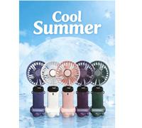 1 pièce Mini ventilateur portable USB, avec cordon, 3 vitesses de ventilation, fonctionnement silencieux, rechargeable USB, portable, ventilateur de refroidissement d'été, essentiel pour le camping et