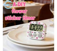 1 pièce Minuteur floral DIY mini, 8 styles de corps au choix, affichage numérique de l'heure, réglage des minutes/secondes, démarrer/arrêter/réinitialiser, fixation magnétique, convient pour la cuisin