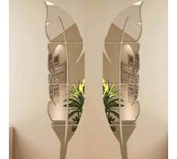 1 pièce Miroir à plumes, Sticker mural miroir, Décoration murale en lettres, Miroir décoratif mural, Miroir décoratif pour chambre à coucher et salon, Sticker mural 3D stéréo à adhésif puissant, Décor