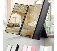1 pièce Miroir carré à triple pli, nouveau miroir de vanité pliable à 3 voies ultra-fin avec design résistant aux chutes, miroir de voyage portable pour bureau, dortoir et maison, plusieurs styles dis