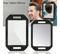 1 pièce Miroir de coiffure portatif avec coque en mousse et poignée en verre - Un miroir en verre de salon de qualité, léger et portable avec une prise texturée, convenant pour la coiffure à l'arrière