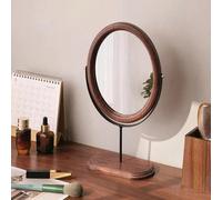 1 pièce Miroir de maquillage de vanité, nouveau style chinois simple et élégant. Miroir de toilette pivotant de style vintage en bois chinois. Cadeau d'anniversaire, de remise des diplômes, de la Sain