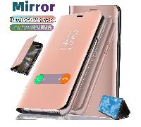 1 pièce Miroir de maquillage électrolytique or rose brillant avec couvercle rabattable Miroir 3D de luxe réfractif brillant Support pliable Étui Support vertical Protection anti-chute créative nouvell
