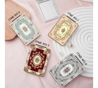 1 pièce Miroir de Vanité Pliable, Miroir Portable Compact Léger, PU Durable, Décor Floral, Structure Pliable, Couvercle Pivotant à 180°, Convient pour Toutes les Occasions, Cadeaux, Voyage, Articles B