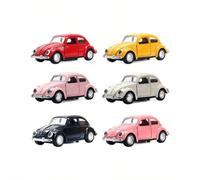 1 pièce Modèle de voiture en alliage de forme rétro de scarabée, décoration de porte de voiture classique Blanc,jaune,noir,rougeAlliage de zinc