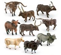 1 pièce Modèle réaliste d'animal prioritaire pour Noël, taureau à longues cornes, vache, taureau de combat espagnol, Texas Longhorn, taureau Ankole-Watusi, taureau Holstein M-2954 Taureau Longhorn,M-9