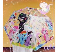 1 pièce Mon petit poney Parapluie manuel transparent mignon, parapluie de pluie transparent à imprimé de personnage de dessin animé. Parapluie léger et portable pour enfants et filles - cadeau de Noël
