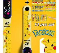 1 pièce Montre numérique LED Pokémon + 12 bracelets Pokémon, coffret cadeau amusant de 13 pièces pour enfants. Montre mignonne et à la mode à imprimé dessin animé pour garçons et filles, bracelet pour