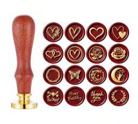1 pièce Motif Cœur/Rose/Lune/Chat/Merci/Joyeux Anniversaire Tête de tampon à cire (sans manche) - Tampon à cire de scellement de la Saint-Valentin romantique - Cachet de cire pour invitation de mariag