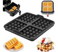 1 pièce Moule à gaufres carré - Plaque de cuisson antiadhésive convenant à la plupart des friteuses à air de 4 à 7 pintes | Réutilisable pour gaufres belges, crêpes et omelettes | Lave-vaisselle, cade