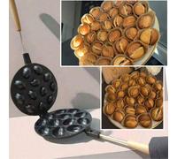 1 pièce Moule à gaufres ovale 12 trous, plaque de cuisson pour biscuits/gâteaux aux noix, convient pour les cuisinières à gaz de cuisine, moule universel pour gâteaux aux noix, gaufrier MAlliage d'alu