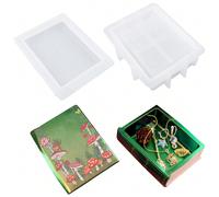 1 pièce Moule de boîte de rangement en forme de livre pour contenant en résine époxy cristal DIY avec couvercle, peut être utilisé pour la décoration intérieure, le rangement de bijoux, etc. Taille Un