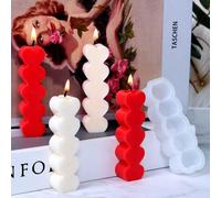 1 pièce Moule de bougie en forme de cinq cœurs reliés, Colle cristal DIY, Moule en Gypse ou Silicone pour la réalisation d'artisanat L,SSilicone