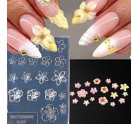 1 pièce Moule de sculpture en silicone 3D, moule de conception de fleur d'île à 5 pétales, modèle de timbre de gel pour nail art DIY, outil de manucure Silicone