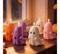 1 pièce Moule en silicone 3D Citrouille Fantôme, anti-adhésif et réutilisable, pour bougies d'aromathérapie, plâtre, résine époxy et fabrication de savon, convient pour la fête d'Halloween, la décorat