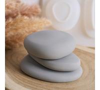 1 pièce/Moule en silicone à 3 cavités pour galets, décoration bohème pour la maison, la pièce, le mariage, la table, moule à bougies d'aromathérapie faites à la main, moule à savon, moule en résine ép