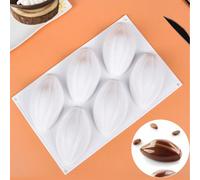 1 pièce Moule en silicone à 6 cavités pour gâteau de fève de cacao, pour la cuisson de mousse au chocolat, moule en silicone pour fève de cacao, moule à pâtisserie, ustensiles de cuisine, moule à choc