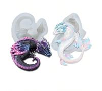1 pièce Moule en silicone en résine époxy en forme de dragon, convient pour la décoration, le béton, le ciment, la pâte polymère, l'argile. Moule en silicone fait main pour les cadeaux d'anniversaire,