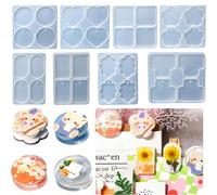 1 pièce Moule en silicone géométrique en forme ovale, rectangulaire, ronde, nuage et cœur pour artisanat de résine époxy DIY 01 Moule à clip elliptique pp,02 moule à pince rond en pp,03 moule de serra