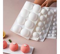1 pièce Moule silicone sphérique 3D, démoulage facile anti-adhésif, moule de cuisson sphérique blanc, convient pour les gâteaux mousse, fondants, desserts artistiques en sucre et ustensiles de pâtisse