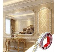 1 pièce Moulure de coin de plafond flexible autoadhésive 1 m/2 m, bande décorative murale autocollante à coller soi-même pour les bords de miroir, les arrière-plans de télévision et la décoration mura