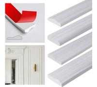 1 pièce Moulure murale 3D autocollante 2 m/78,74 po, bande de décoration murale blanche flexible DIY, convient pour les miroirs, les cadres de fenêtre et la décoration d'intérieur 4cmx2m,3,2 cm x 2 m,