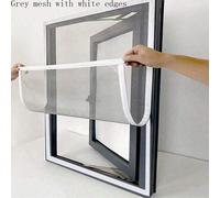 1 pièce Moustiquaire de fenêtre autoadhésive amovible sans perçage, moustiquaire universelle toutes saisons pour usage domestique en polyester avec maille grise et bordure blanche 50*80,50*120,100*120