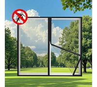 1 pièce Moustiquaire magnétique noire, auto-adhésive, avec fermeture à glissière coulissante, facile à installer sans perçage, convient pour un usage domestique 60 x 110 cm (23,62 po l x 43,31 po L),7