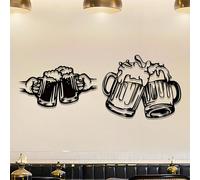 1 pièce Mug à bière "Santé" Art mural en métal - Un panneau en silhouette métallique durable convenant à une utilisation intérieure et extérieure. Parfait pour la décoration d'intérieur, l'aménagement