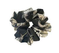 1 pièce multicolore grand chouchou pour femme, en tissu rétro, chouchous pour cheveux, élastiques doux, accessoires de cheveux élégants pour femmes cheveux épais et fins, noir A