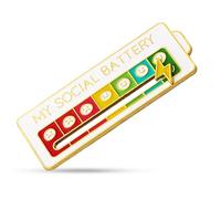 1 Pièce My Social Battery Pins, Épingle De Batterie Sociale, Broches De Batterie D'humeur, pour l'expression de soi, accessoire de mode pour sac à dos, veste