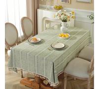 1 pièce, Nappe carrée en polyester, nappe de table de style ferme bohème verte ajourée avec frange, convient pour intérieur, extérieur, cuisine, restaurant, mariage, anniversaire, fête, décoration ext