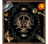 1 pièce Nappe de Tarot Arbre de Vie, Nappe d'autel, Tapis décoratif de cartes oracles astrologie occulte, Tapisserie d'art métaphysique divinatoire, Décoration de maison, Fournitures de fête, Décorati