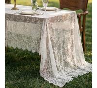 1 pièce Nappe en dentelle blanche, décoration de table de dessert de mariage, décorations de fête d'anniversaire, vitrine, accessoire photo, style romantique français, cadeau d'été instagrammable, fou