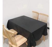 1 pièce Nappe en plastique jetable noire, décoration de table à manger pour anniversaire et mariage, nappe jetable rectangulaire, imperméable et résistante à l'huile, sans lavage 137*183,137*274Polyét