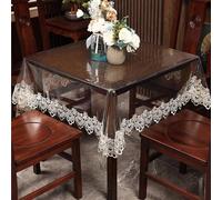 1 pièce Nappe en PVC transparent étanche à fleurs en dentelle 140*140,140*180,140*220,90*90,120*180,165 cm rond,135 cm rondgraphique,PlantesPolychlorures de vinyle