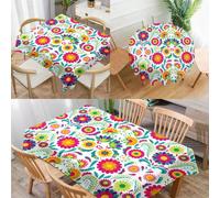 1 pièce Nappe imprimée à motif floral, nappe rectangulaire/ronde moderne en polyester imperméable, impression numérique convenant pour le salon, usage domestique, table de salle à manger extérieure, p