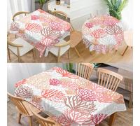 1 pièce Nappe imprimée motif corail style océan, nappe en polyester imperméable moderne pour tables rectangulaires et rondes, nappe imprimée numérique convenant pour le salon, l'usage domestique, la t