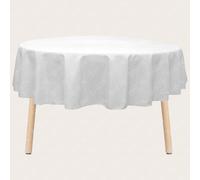 1 pièce Nappe jetable ronde en plastique blanc, nappe de table anti-tache pour la décoration de la maison, du salon, de la salle à manger, Noël Taille UniqueUnicolorePEVA